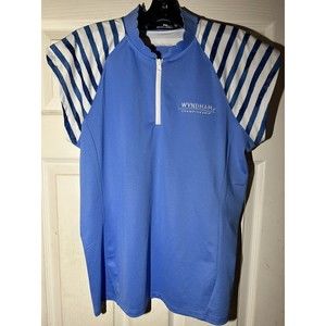 RLX Ralph Lauren Wyndham Championship Women`s Bright Blue Golf Polo Shirt Size L